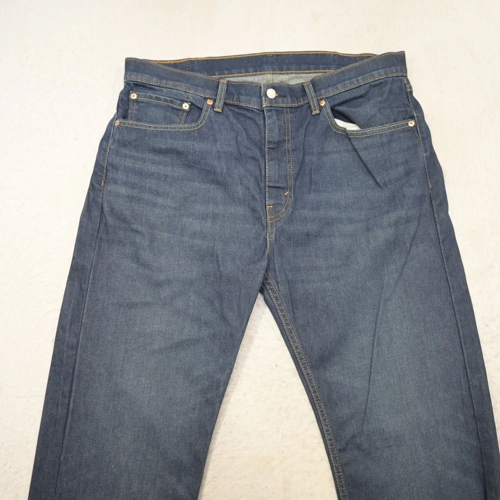 Levi's 505 Regular Fit Straight Leg Stretch Denim Blue Jeans Mens Size 38 x 30